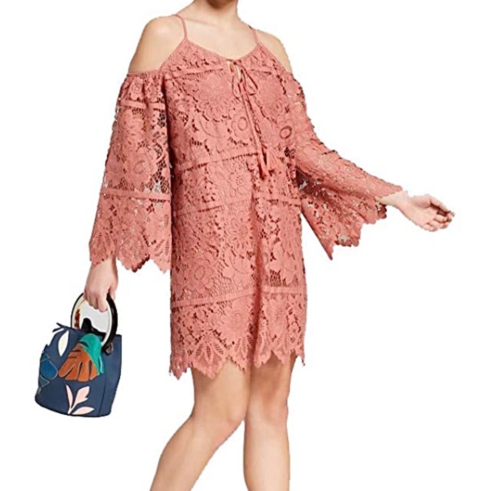WOMEN'S COLD SHOULDER LACE DRESS (SIZE-M)